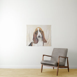Tenture Basset Hound Peinture - Cute Original Chien Art