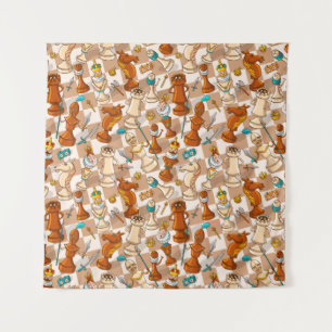 Tenture bataille d'échecs