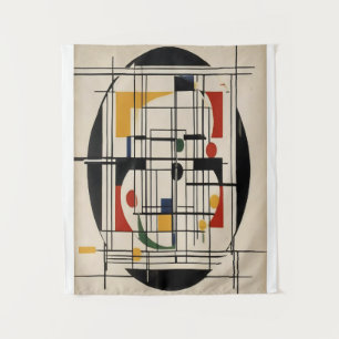 Tenture Bauhaus Abstrait Géométrique Moderne minimaliste A