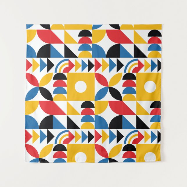 Tenture Bauhaus Inspiré Contemporain Mi-Siècle (Devant)