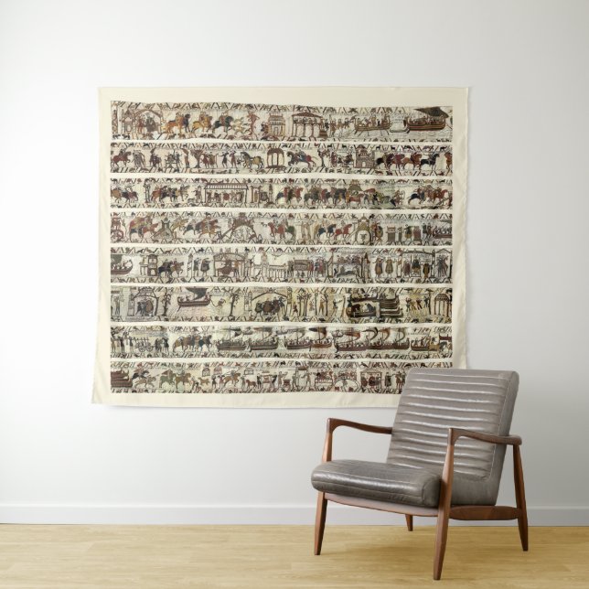 Tenture BAYEUX TAPESTRY 1066 Bataille d'Hastings (En situation (horizontale))