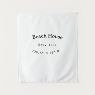Tenture Beach house et. Date année coordonnées personnalis