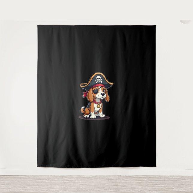 Tenture Beagle Costume de pirate Jolly roger Drapeau Croix (Devant)