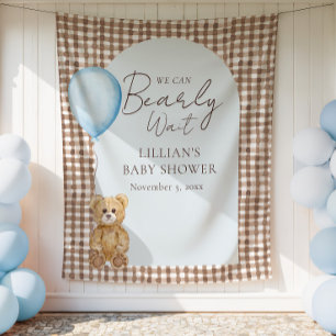 Tenture Bearly Wait Teddy Bear Baby shower Garçon fond
