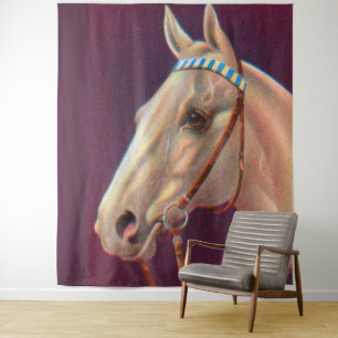 Tenture beau cheval blanc