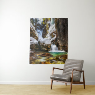 Tenture Beau cours d'eau à Gozd Martuljek fin de l'hiver