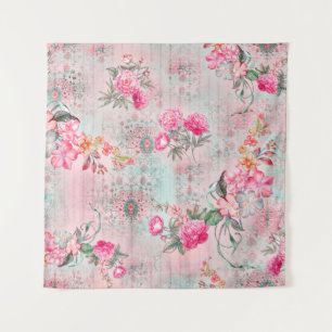 Tenture Beau rose sur papier vintage texture illustrat