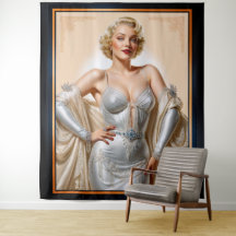 Beauté Blonde Hollywood Glamour Rétro