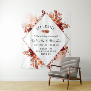 Tenture Beauté Rustique Fleurs de Mariage d'Automne Cadre