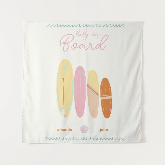 Tenture Bébé à bord Baby shower Ocean Thème (Devant)