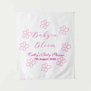 Tenture Bébé en fleurs rose simple élégant shower pour béb