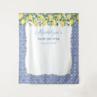 Bébé garçon shower Photo Dropcloth Citrons Bleu Cl