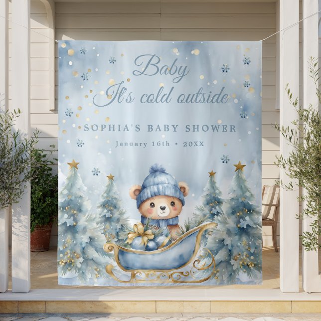 Tenture Bébé Il fait froid dehors Baby shower d'hiver Cont (Créateur téléchargé)