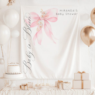 Tenture Bébé rose pâle dans Baby shower fleuri fleuri