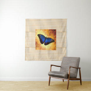 Tenture Belle affiche de papillon bleu Morpho Bokeh