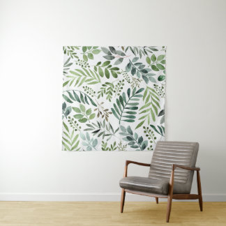 Tenture Belle aquarelle Feuilles botaniques 