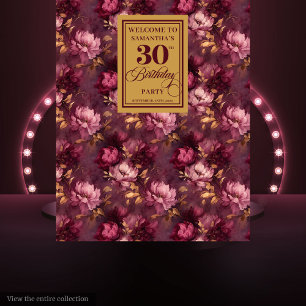 Tenture Belle Bourgogne Blush Gold Boho 30e anniversaire