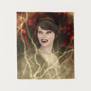 Tenture Belle Dame Vampire Style de Sorcière Halloween Par