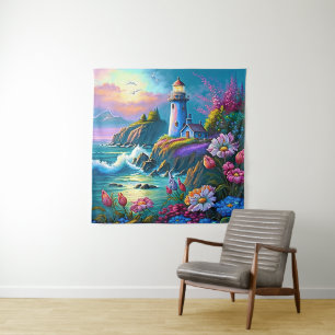 Tenture belle plage des amoureux de phare