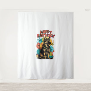 Tenture Berger Allemand Joyeux Anniversaire Fête Shep Vête