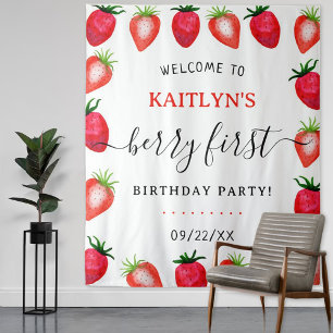 Tenture Berry aux fraises sucrées 1er anniversaire fête