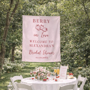 Tenture Berry In Love Signe de Bienvenue en Tissu pour Bab
