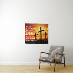TENTURE BIBLE TRENDY VERSE JOHN 3:16 CADEAU CHRÉTIEN
