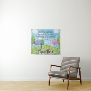 Tenture Bible Verse Citation Baby Girl Nursery Woodland Ar