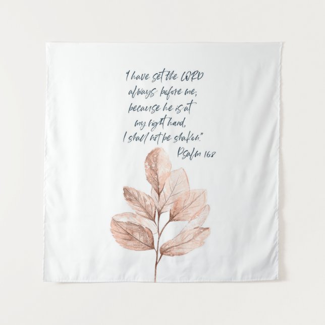 Tenture Bible verset Lord Psalm Leafy Écriture (Devant)