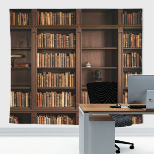 Tenture Bibliothèque gothique antique Étagère murale d'acc
