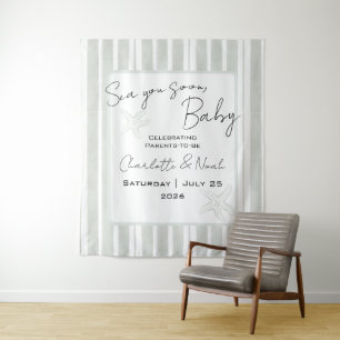 Tenture Bientôt de retour dans la mer Baby Shower Toile de