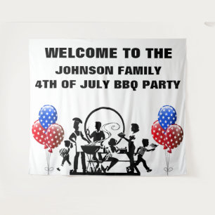 Tenture Bienvenue à 4 juillet soirée BBQ 