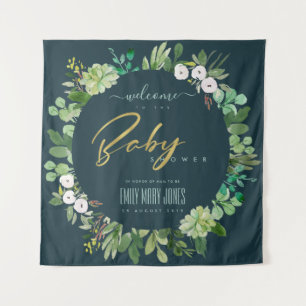 TENTURE BIENVENUE À LA BABY SHOWER À L'AQUARELLE DE FEUILL
