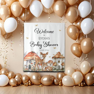 Tenture Bienvenue à la Baby Shower Boho Forêt Animale