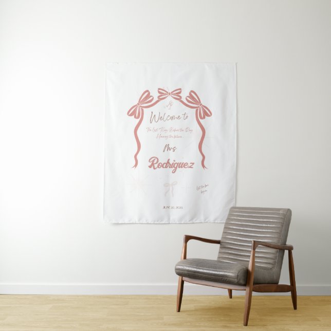 Tenture Bienvenue à la Baby Shower de la Mariée (En situation)