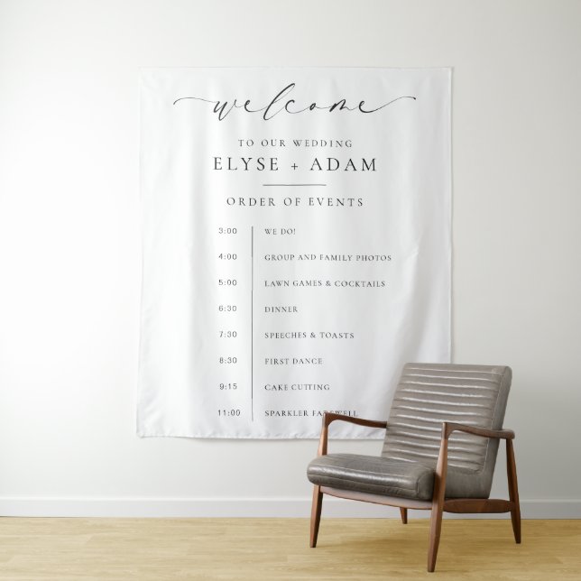 Tenture Bienvenue à l'ordre des événements d'Ellesmere (En situation)