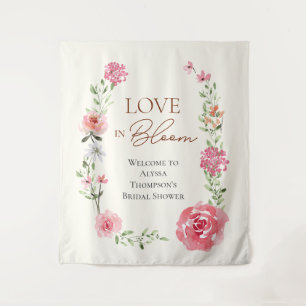 Tenture Bienvenue au mariage floral estival Love in Bloom
