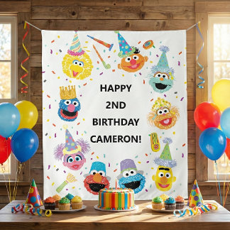 Tenture Bienvenue d'anniversaire confettis copains de Rue