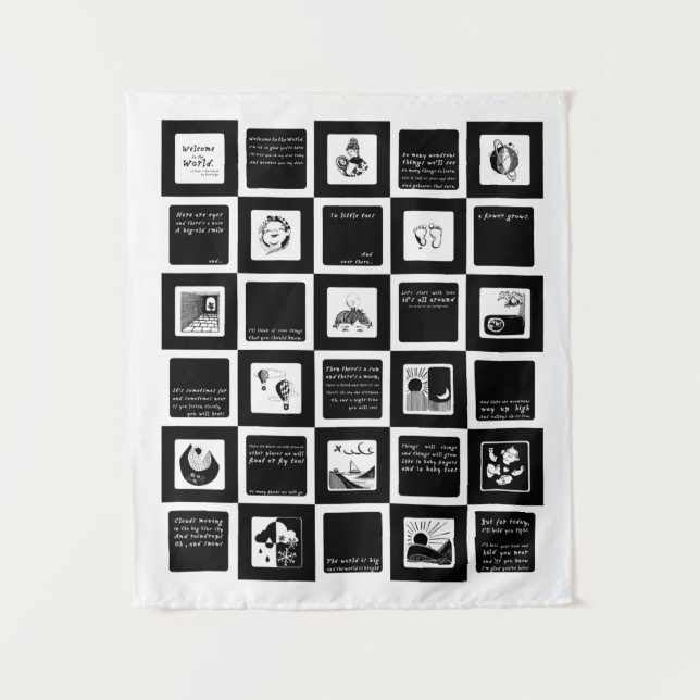 Tenture "Bienvenue dans le monde" par Beck Haga High-Contr (Devant)