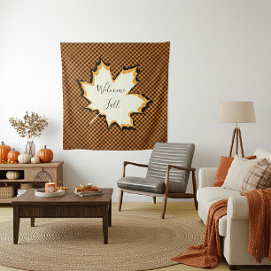 Tenture Bienvenue feuille d'automne
