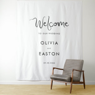 Tenture Bienvenue manuscrit À Notre Signe Mariage