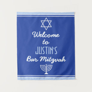 Tenture Bienvenue personnalisée pour Bar Mitzvah