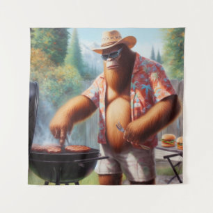 Tenture Bigfoot Grilling Burgers