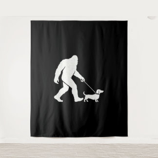 Tenture Bigfoot Marchant Teckel Drôle de Papa Chien Wiener
