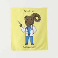 Bighorn sheep doctor cartoon illustration