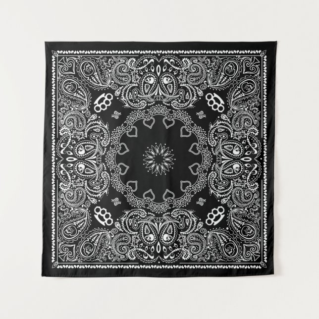 Tenture Black Biker Bandanna (Devant)