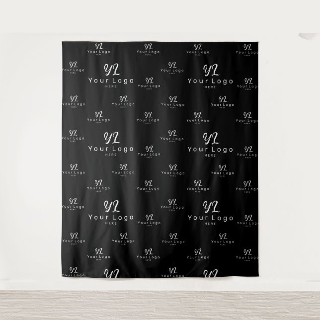 Tenture Black Custom Business Logo Backdrop Trade Show (Devant)