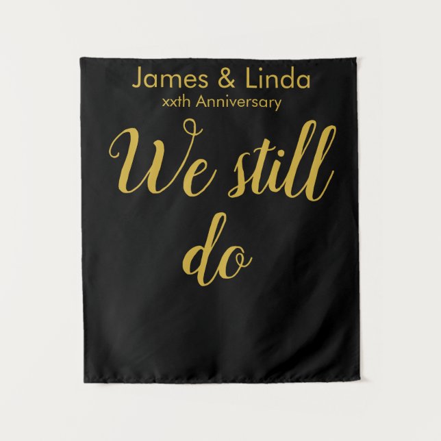 Tenture Black Gold Anniversaire de la fête Photo Booth fon (Devant)