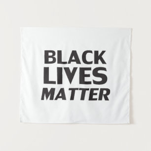 Tenture Black Lives Matt blanc noir typographie moderne