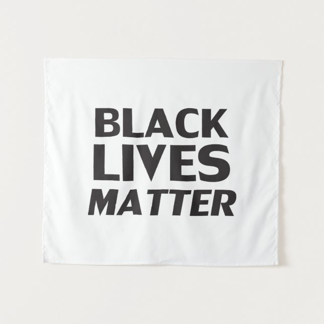 Tenture Black Lives Matt blanc noir typographie moderne (Devant (Horizontal))